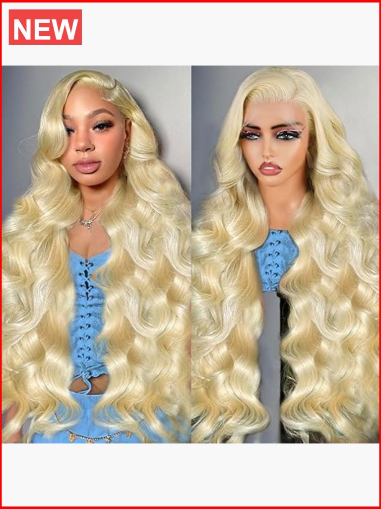 28 Inch 13x6 Lace Front Wig Human Hair 200 Density Body Wave Blonde Hd Lace